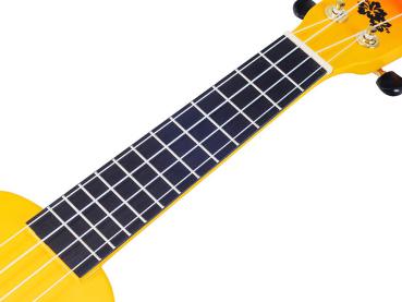 Ukulele "Hibiscus" inkl. Tasche, orange burst